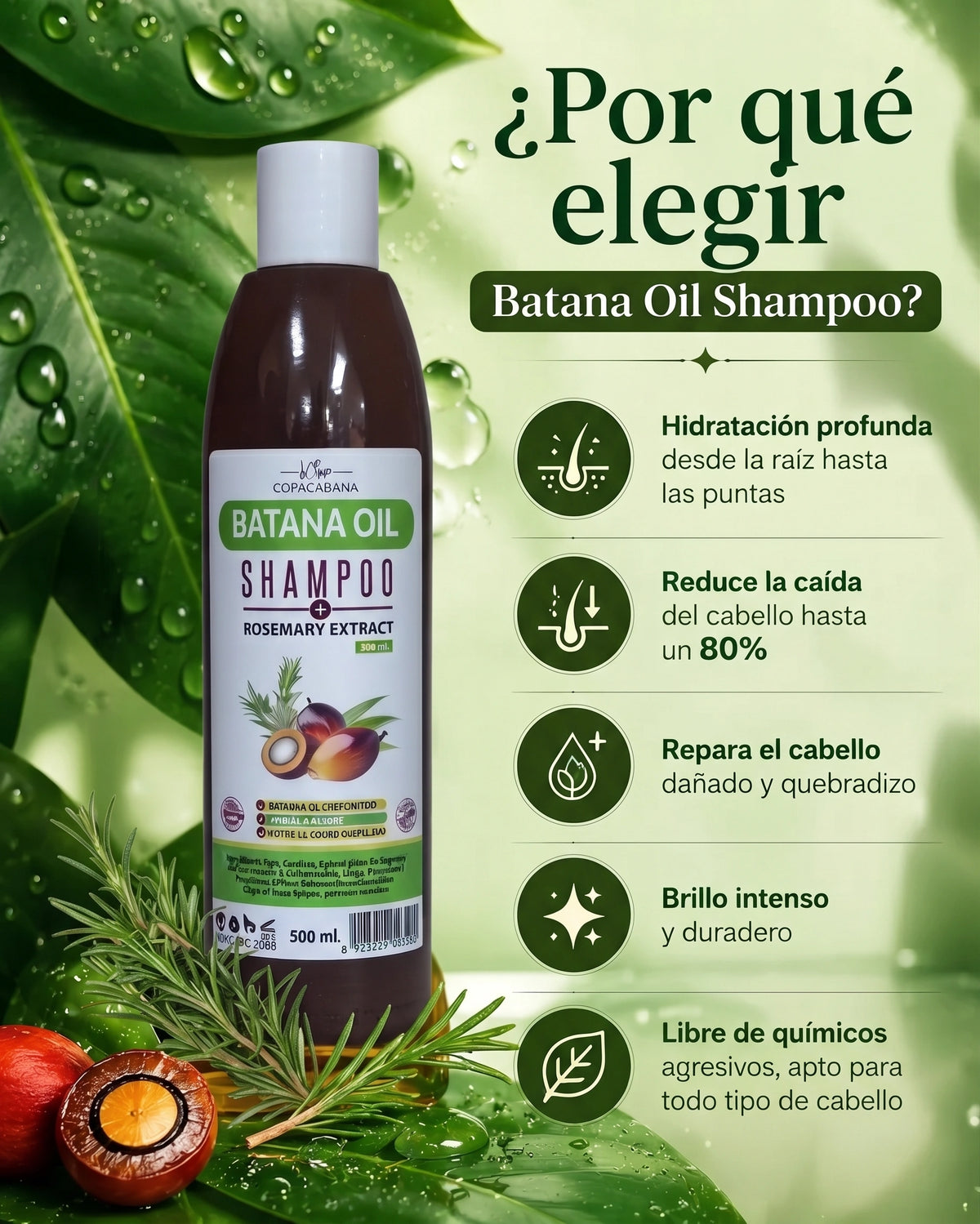 Shampoo Batana Copacabana - Recupera El Volumen