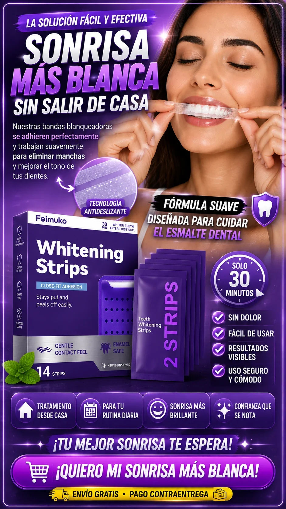 Tiras Blanqueadoras Whitening Strips