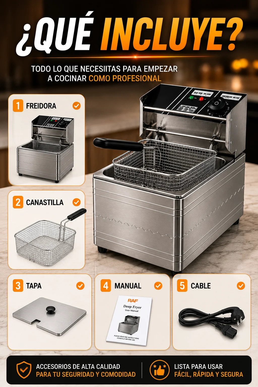 Freidora Profesional 6 L-Alto Rendimiento para tu Cocina