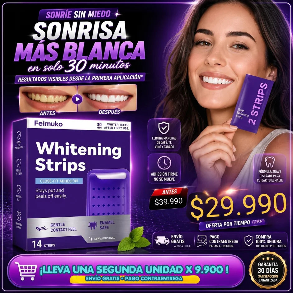 Tiras Blanqueadoras Whitening Strips