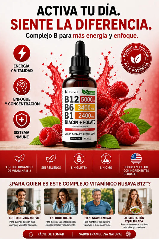 VITAMINA NUSAVA B12 - Enfoca tu mente y activa tu cuerpo
