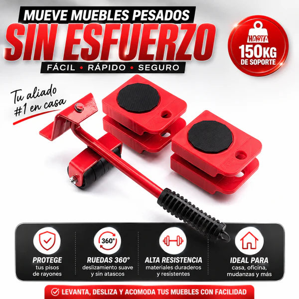 KIT ELEVADOR DE MUEBLES 360° - MUEVE COSAS PESADAS SIN ESFUERZO 😱 ENVÍO GRATIS 🚚