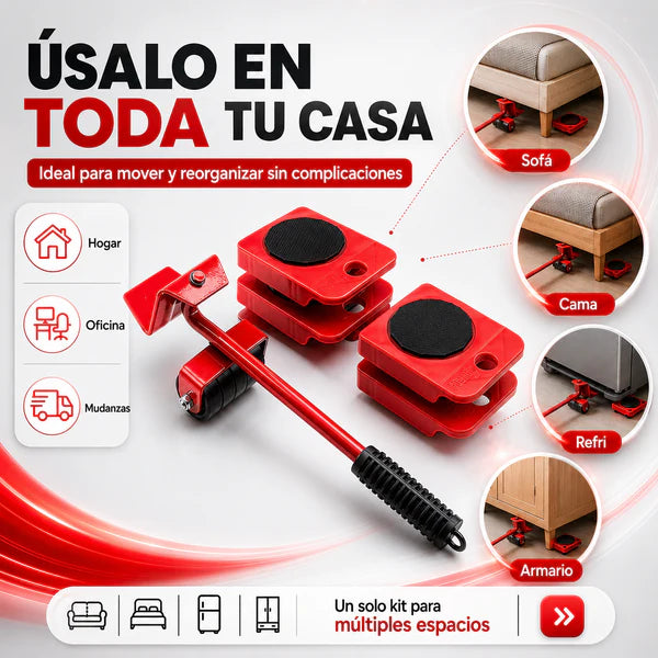 KIT ELEVADOR DE MUEBLES 360° - MUEVE COSAS PESADAS SIN ESFUERZO 😱 ENVÍO GRATIS 🚚