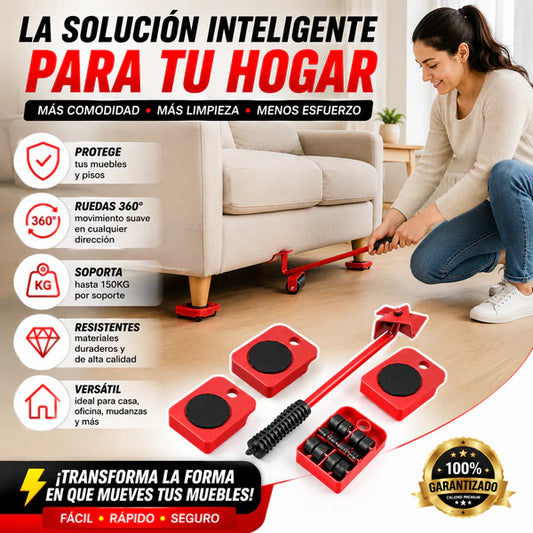 KIT ELEVADOR DE MUEBLES 360° - MUEVE COSAS PESADAS SIN ESFUERZO 😱 ENVÍO GRATIS 🚚