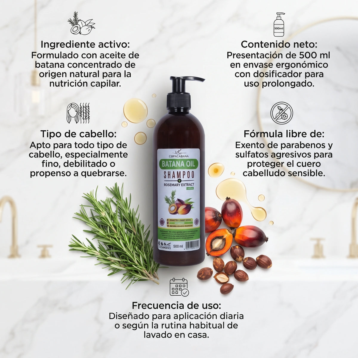 Shampoo Batana Copacabana - Recupera El Volumen
