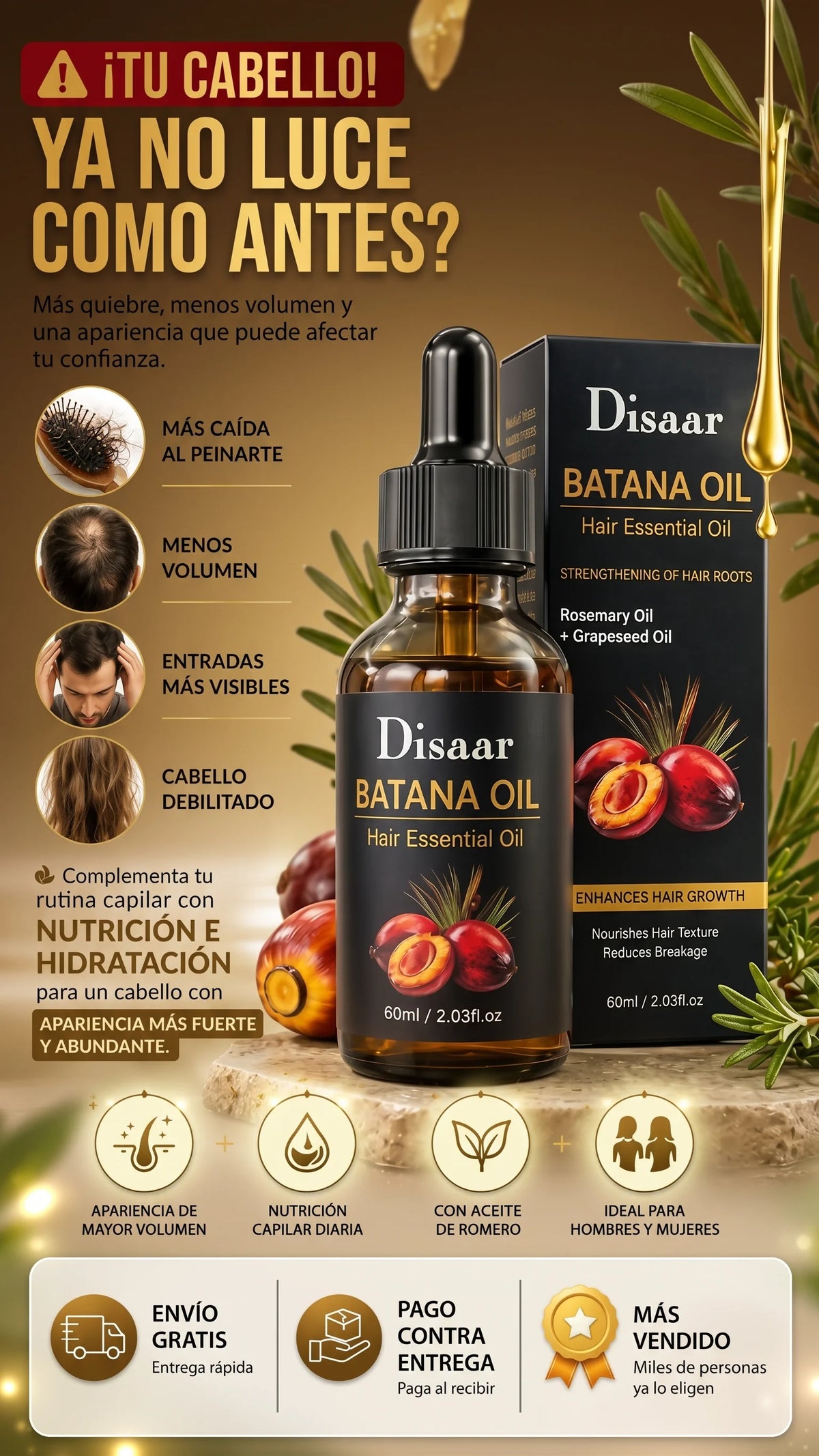 Batana Oil 60ml - Recupera densidad en zonas débiles