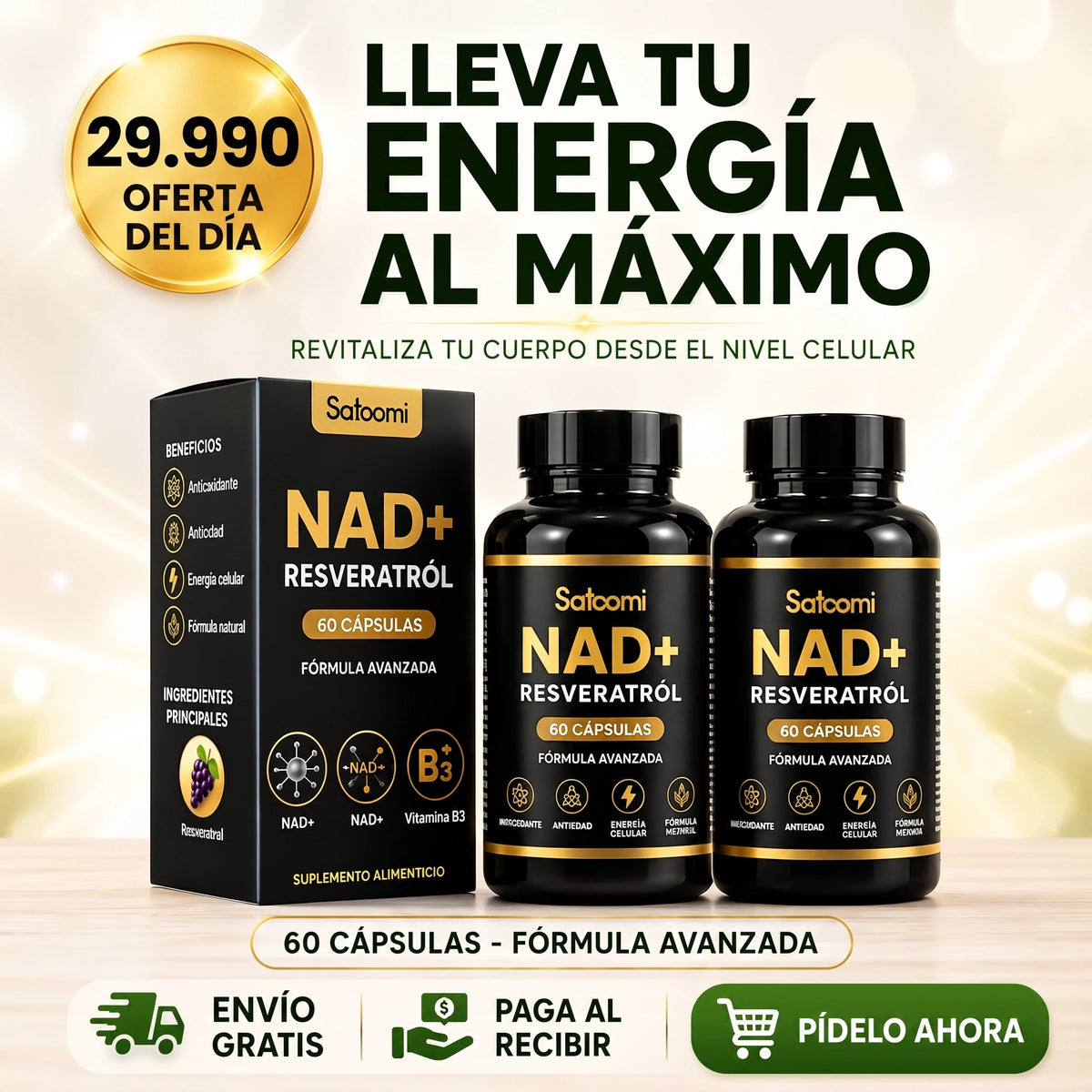 Nad +Resveratrol - Satoomi 60 Cap.