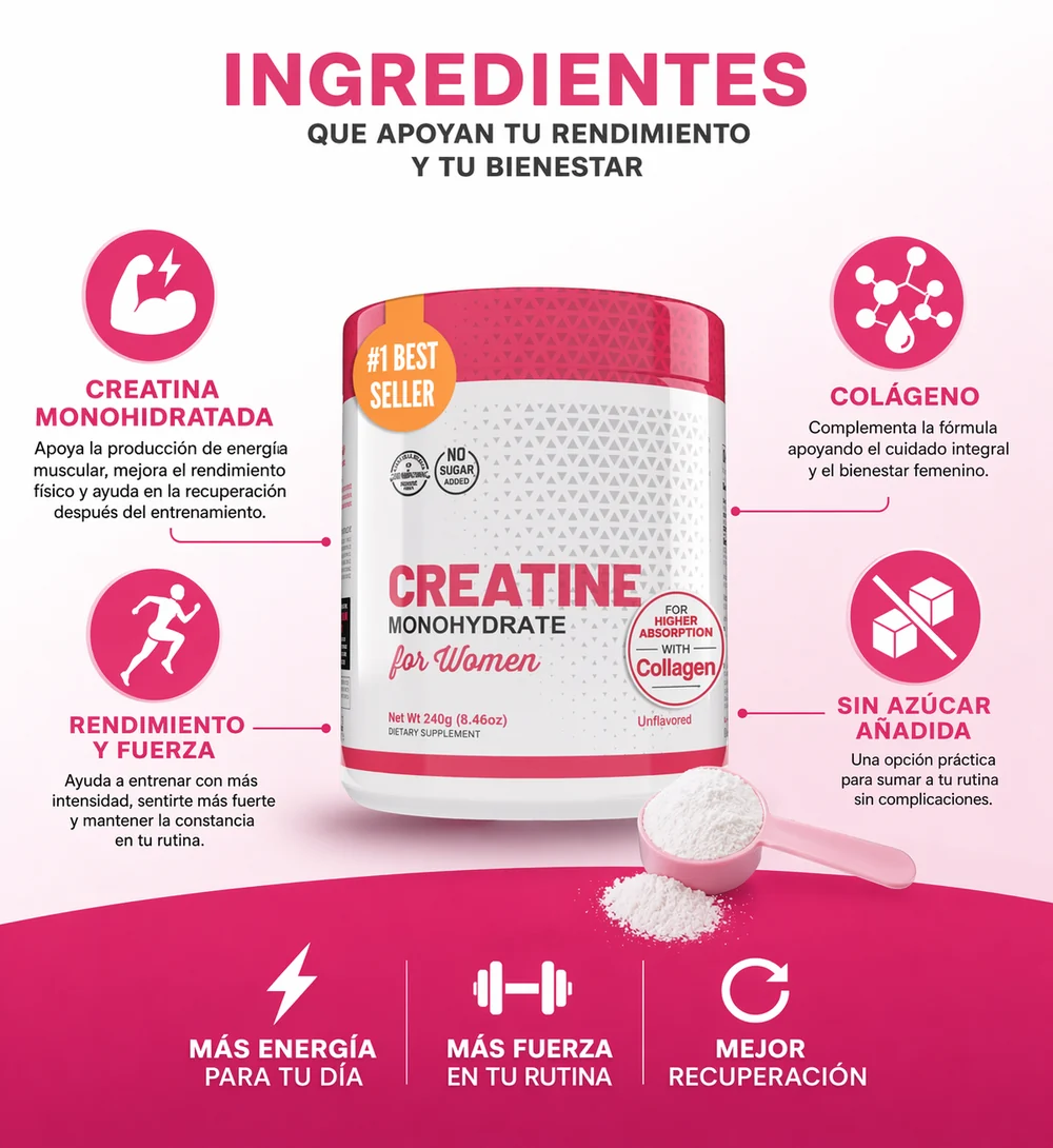Creatina For Women - Más energía real en tus entrenamientos
