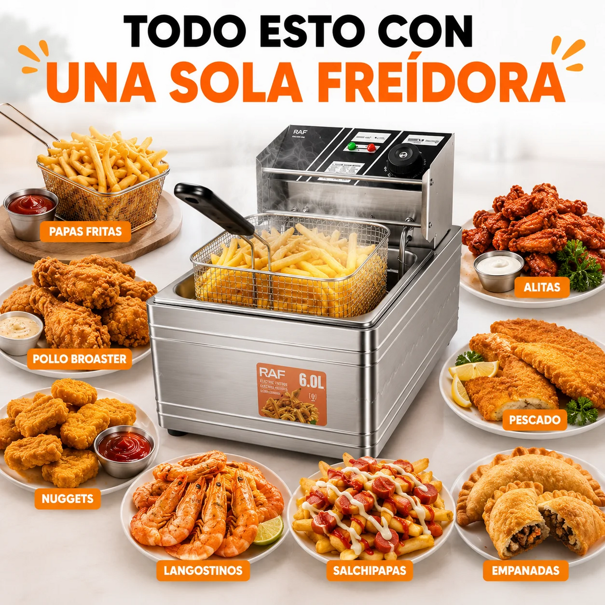 Freidora Profesional 6 L-Alto Rendimiento para tu Cocina