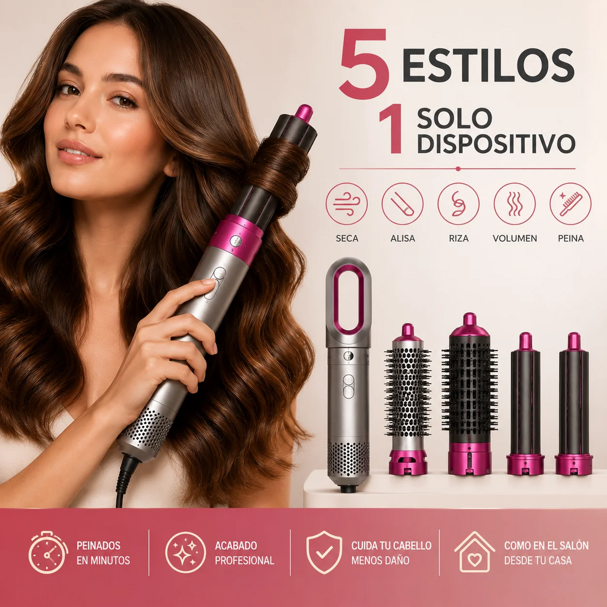 AirPro 5 en 1 - Peinado de Salón en Minutos
