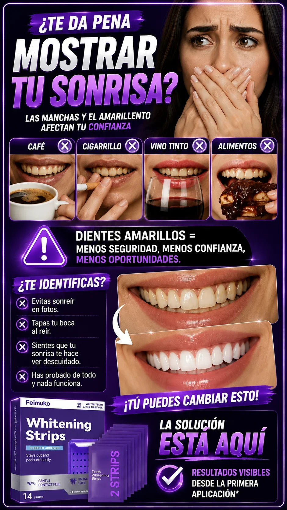 Tiras Blanqueadoras Whitening Strips