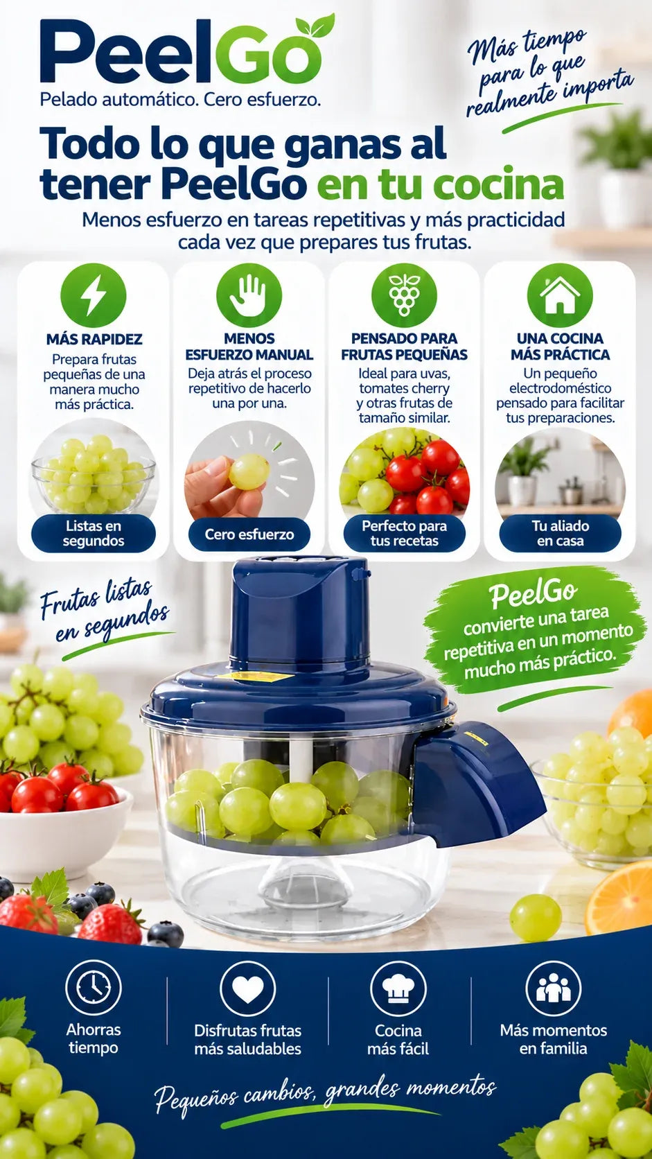 PeelGo Pro - Pela Ajo y Uvas con un Botón
