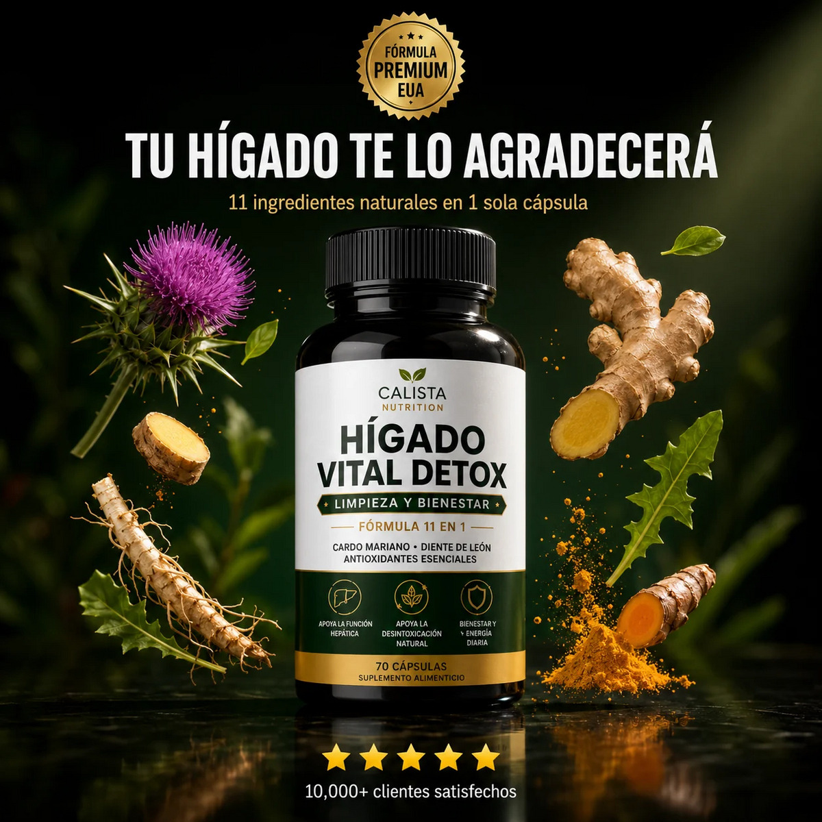 Liver Cleanse - Recupera tu bienestar interno 70 Capsulas.