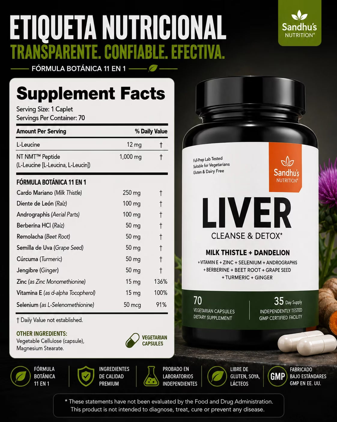 Liver Cleanse - Recupera tu bienestar interno 70 Capsulas.